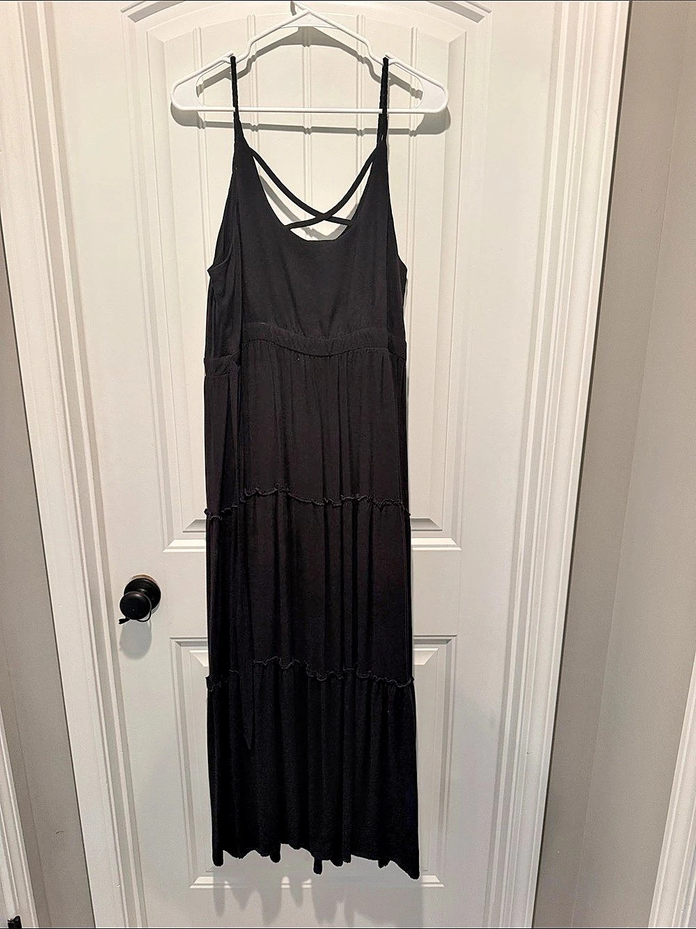 Torrid Tiered Maxi Dress in Black Size 1